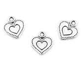 Přívěsek srdce 12x13 mm - 1000 ks - platina