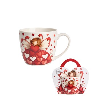 Kubek 460 ml w "koszyczku" ANIOŁ