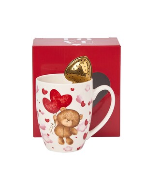 Kubek classic z zaparzaczem "serce" MIŚ Z BALONAMI