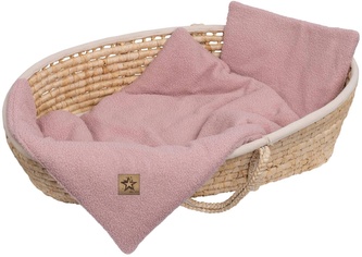 2D sada polštářek a peřinka Boucle 35x30cm + 55x75cm - pudrově růžová; růžová; bouclé, duté vlákno