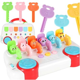 Hudební edukační autobus s klíčky a vyskakovacími zvířátky