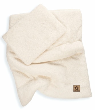 2D sada polštářek a peřinka Boucle 35x30cm + 55x75cm - ecru; ecru, smetanová; bouclé, duté vlákno