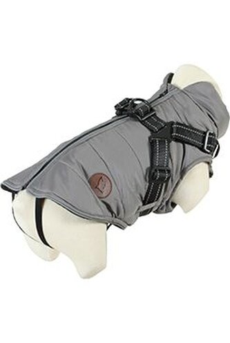 Obleček bunda pro psy S POSTROJEM černošedá 25cm Zolux