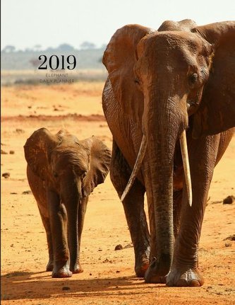 2019 Elephant Daily Planner: Academic Hourly Organizer in 15 Minute Interval; Appointment Calendar with Address Book & Note Sect