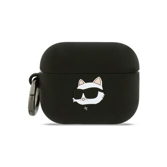Karl Lagerfeld 3D Logo NFT Choupette Head Silikonové Pouzdro pro AirPods Pro 3 Black