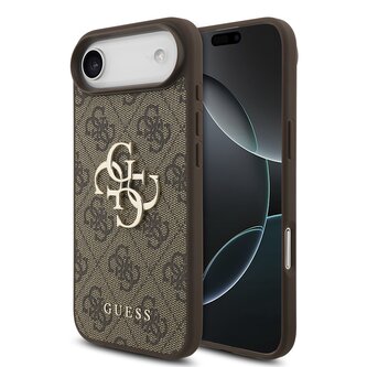 Guess PU 4G Metal Logo Zadní Kryt pro iPhone Air Brown