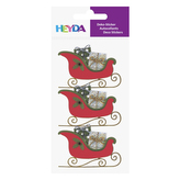 Vánoční nálepky - Sáňky s dárky (3 ks)