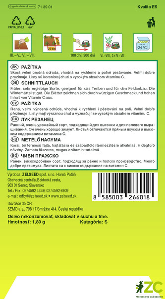 Zelseed Pažitka - Pražská tm. zelená 1,8g