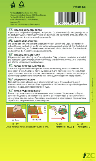 Zelseed Hrách - Gloriosa raný 40g