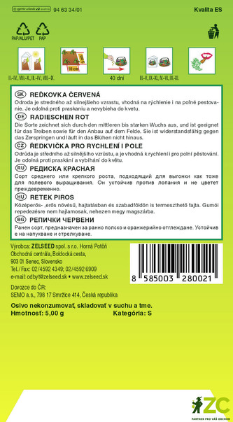 Zelseed Ředkvička červ. - Rodos k rychl. pole 5g