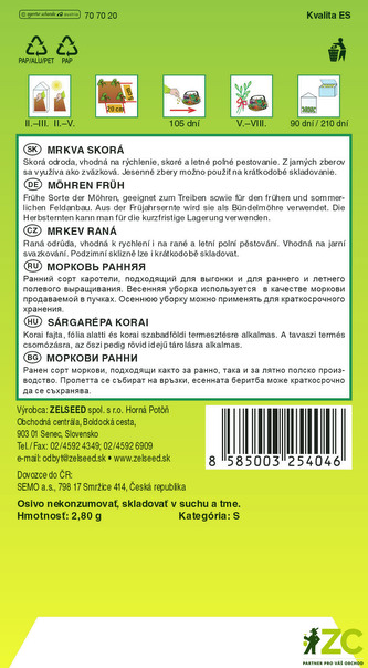 Zelseed Mrkev - Nantes 2 raná 2,8g