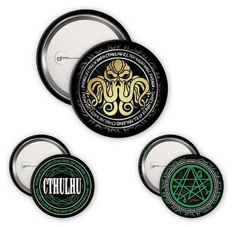 Cthulhu Set odznáčků Necronomicon