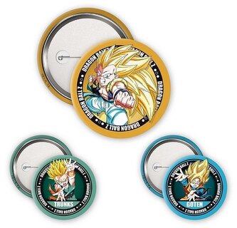 Dragon Ball Set odznáčků Trunks, Goten & Gotrunks