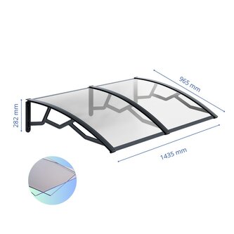 Vchodová stříška 100x145cm, čirá