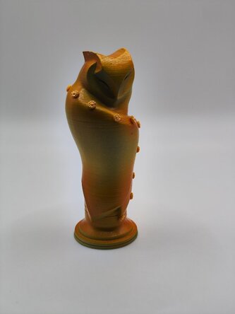 Roztomilá sovička - Oranžová s květinkami