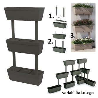 Sada truhlíků se zavlažováním antracit