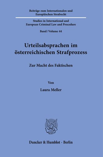 Urteilsabsprachen im österreichischen Strafprozess