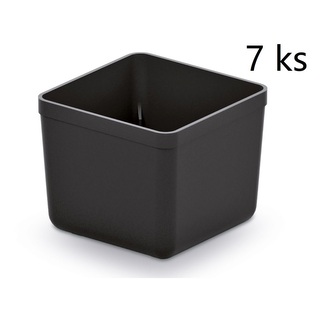 Sada 7 plastových boxů 55x55x55 mm UNITE BOX, černé