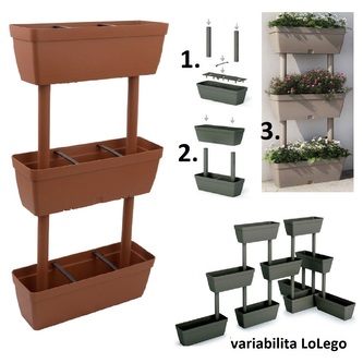 Sada truhlíků se zavlažováním cihlová