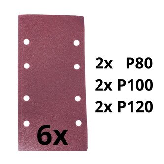 Brusný papír sada - 2xP80, 2xP100, 2xP120 pro AE3V22DN