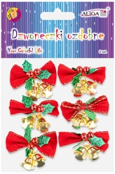 Dzwoneczki ozdobne z kokardką 25x45cm op.6szt. DZW-2967, Aliga