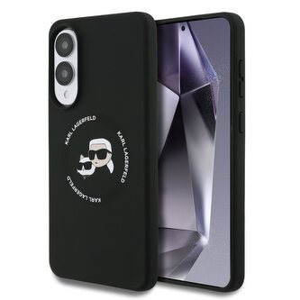 Karl Lagerfeld Liquid Silicone Double Heads MagSafe Zadní Kryt pro Samsung Galaxy S25 Edge Black