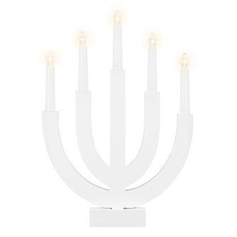 LED vánoční svícen - 5 svíček 30cm 2xAA teplá bílá