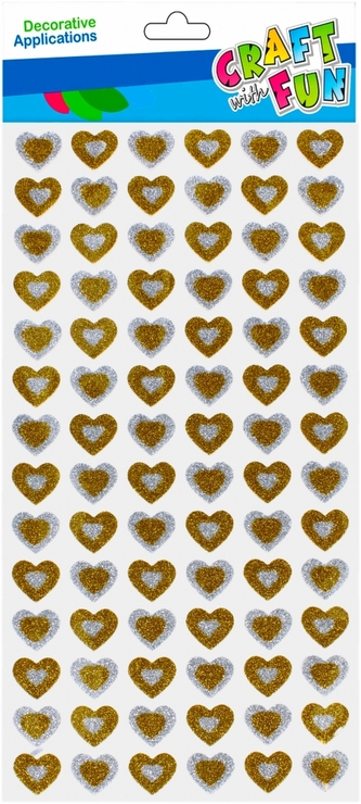 Ozdoba dekoracyjna samoprzylepna EVA Serce brokat Walentynki CRAFT WITH FUN 501781