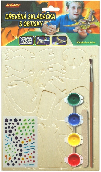 ARTLOVER 3D puzzle Pterosaurus s barvičkami