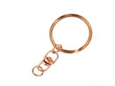 Kroužek na klíče Ø23 mm s obrtlíkem - 10 ks - 5 růžové zlato