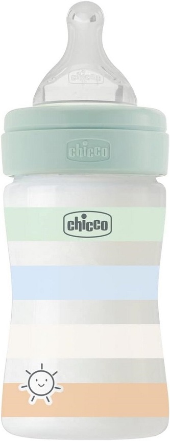 CHICCO Láhev kojenecká Well-being silikon 150 ml kluk