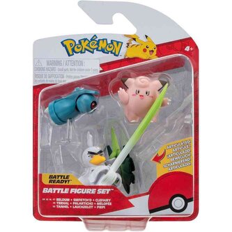 Pokémon Battle Figure Set 3-Pack - Beldum, Sirfetch'd, Clefairy 5 cm