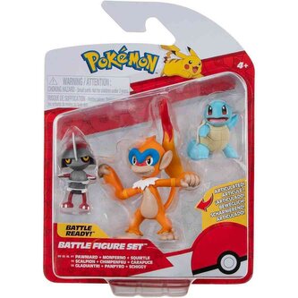 Pokémon Battle Figure Set 3-Pack - Pawniard, Monferno, Squirtle