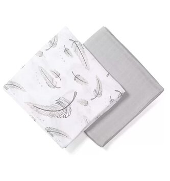 BABYONO Pleny mušelínové Bamboo Feathers 2 ks 120x120 cm