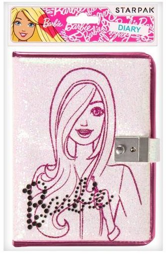 Pamiętnik zamykany z diamencikami Barbie