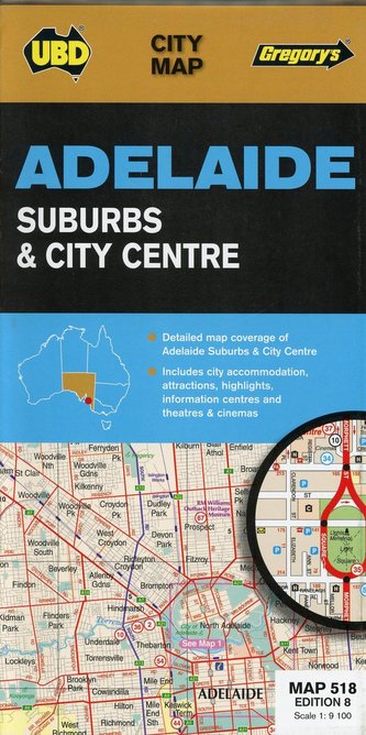 Adelaide Suburbs & City Centre  1 : 100 000 - 1 : 9 100