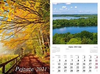 Kalendarz 2021 Pejzaże 13 planszowy RADWAN