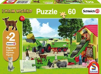 Puzzle 60 Schleich Zbiór siana + 2 figurki G3