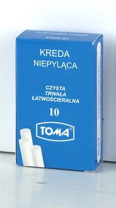 Kreda szkolna niepyląca biała 10 szt TOMA