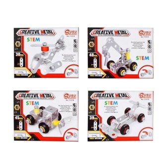 Klocki konstrukcyjne metalowe pojazd mix