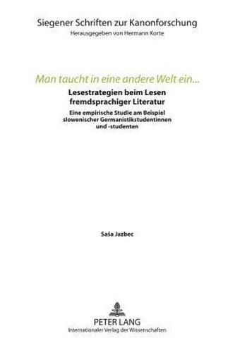 Man taucht in eine andere Welt ein...