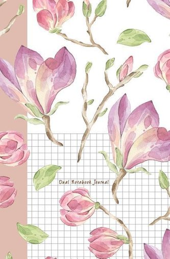 Dual Notebook Journal: Flower Journal Half Graph Paper 5x5 (Four Squares Per Inch 0.20 X 0.20) and Half Blank Paper on the Same