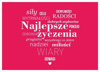 Kartka - Najlepsze życzenia - malinowa, serce