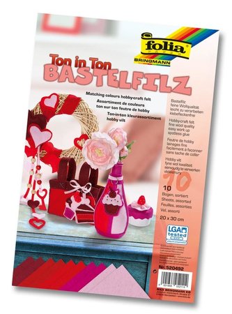 Filc dekoracyjny czerwony mix FOLIA PAPER