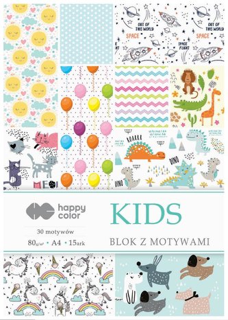 Blok z motywami Kids A4/15K 80g HAPPY COLOR