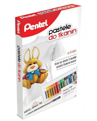 Zestaw pastele do tkanin 15 kol + długopis PENTEL