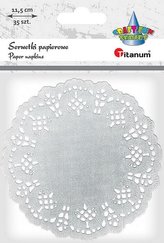 Serwetki papierowe okrągłe 11,5cm srebrne 35szt.