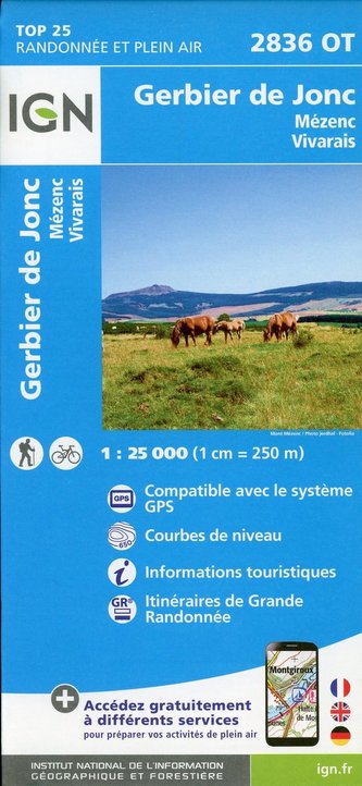 Gerbier de Jonc.Mézenc.Vivarais 1:25 000