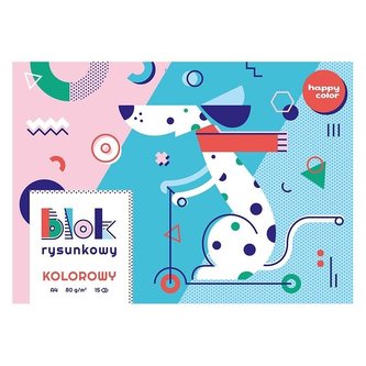 Blok rysunkowy kolor A4/15K HAPPY COLOR