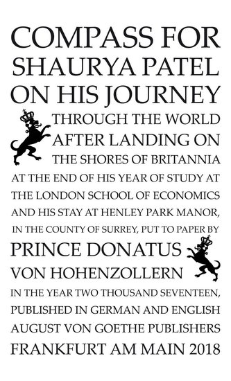 Compass for Shaurya Patel on his journey through the world after landing on the shores of Britannia at the end of his year of st